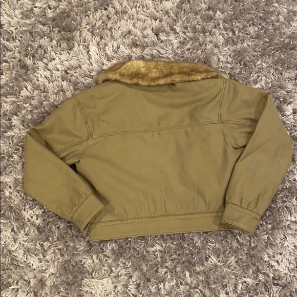 A&F Green Sherpa Bomber Jacket - Picture 15 of 17